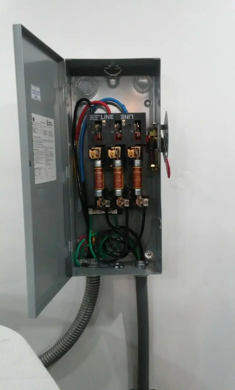 Three-phase disconnect switch installed for Smoke Detector Installation in Naples Manor